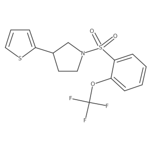3-(Thiophen-2-yl)-1-[2-(trifluoromethoxy)benzenesulfonyl]pyrrolidine Structure