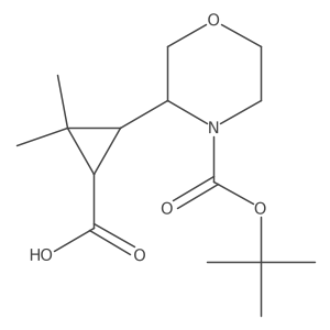 rac-(1R,3R)-3-{4-[(tert-butoxy)carbonyl]morpholin-3-yl}-2,2-dimethylcyclopropane-1-carboxylic acid结构式