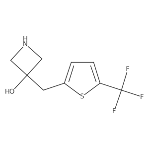3-{[5-(Trifluoromethyl)thiophen-2-yl]methyl}azetidin-3-ol结构式