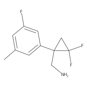 [2,2-Difluoro-1-(3-fluoro-5-methylphenyl)cyclopropyl]methanamine结构式