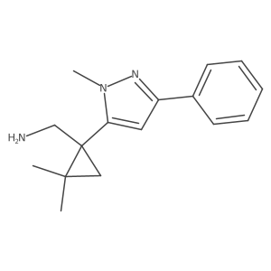 [2,2-dimethyl-1-(1-methyl-3-phenyl-1H-pyrazol-5-yl)cyclopropyl]methanamine结构式