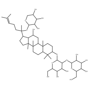 (3I(2),12I(2))-20-(I+/--L-Arabinopyranosyloxy)-12-hydroxydammar-24-en-3-yl 2-O-I(2)-D-glucopyranosyl-I(2)-D-glucopyranoside Structure