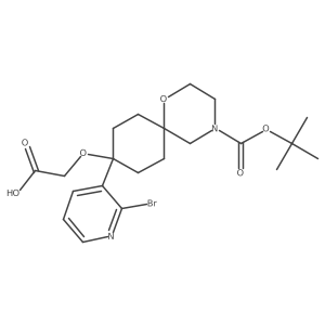 2-{[9-(2-Bromopyridin-3-yl)-4-[(tert-butoxy)carbonyl]-1-oxa-4-azaspiro[5.5]undecan-9-yl]oxy}acetic acid结构式