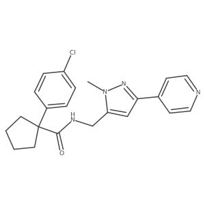 1-(4-chlorophenyl)-N-{[1-methyl-3-(pyridin-4-yl)-1H-pyrazol-5-yl]methyl}cyclopentane-1-carboxamide结构式