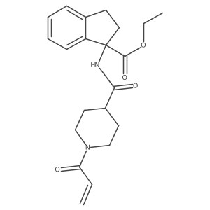 Ethyl 1-[(1-prop-2-enoylpiperidine-4-carbonyl)amino]-2,3-dihydroindene-1-carboxylate结构式