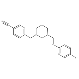 4-[(3-{[(5-Bromopyrimidin-2-yl)oxy]methyl}piperidin-1-yl)methyl]benzonitrile Structure