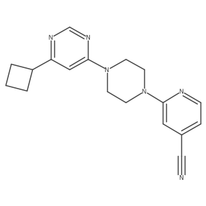 2-[4-(6-Cyclobutylpyrimidin-4-yl)piperazin-1-yl]pyridine-4-carbonitrile结构式