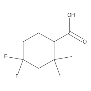 4,4-Difluoro-2,2-dimethylcyclohexane-1-carboxylic acid结构式