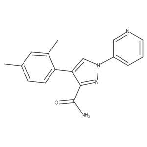 4-(2,4-Dimethylphenyl)-1-(pyridin-3-yl)-1H-pyrazole-3-carboxamide结构式