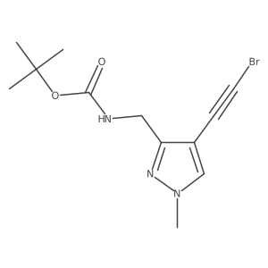 Tert-butyl N-[[4-(2-bromoethynyl)-1-methylpyrazol-3-yl]methyl]carbamate结构式