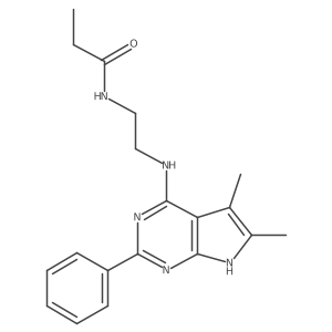 N-[2-[(5,6-dimethyl-2-phenyl-7H-pyrrolo[2,3-d]pyrimidin-4-yl)amino]ethyl]propanamide Structure
