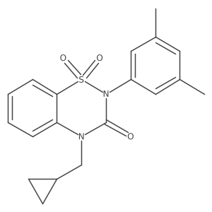4-(cyclopropylmethyl)-2-(3,5-dimethylphenyl)-3,4-dihydro-2H-1lambda6,2,4-benzothiadiazine-1,1,3-trione Structure