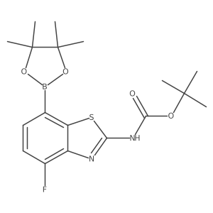 Tert-butyl (4-fluoro-7-(4,4,5,5-tetramethyl-1,3,2-dioxaborolan-2-yl)benzo[d]thiazol-2-yl)carbamate Structure