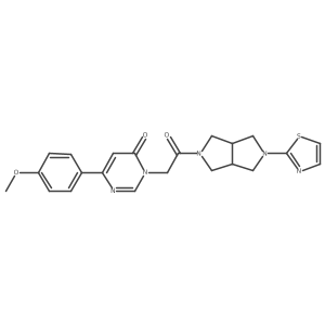 6-(4-Methoxyphenyl)-3-{2-oxo-2-[5-(1,3-thiazol-2-yl)-octahydropyrrolo[3,4-c]pyrrol-2-yl]ethyl}-3,4-dihydropyrimidin-4-one Structure