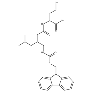(2R)-2-{3-[({[(9H-fluoren-9-yl)methoxy]carbonyl}amino)methyl]-5-methylhexanamido}-4-hydroxybutanoic acid Structure
