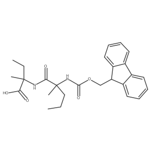 2-[2-({[(9H-fluoren-9-yl)methoxy]carbonyl}amino)-2-methylpentanamido]-2-methylbutanoic acid Structure