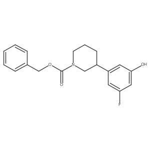 Benzyl 3-(3-fluoro-5-hydroxyphenyl)piperidine-1-carboxylate结构式