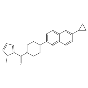 6-cyclopropyl-2-[1-(1-methyl-1H-pyrazole-5-carbonyl)piperidin-4-yl]-1,8-naphthyridine结构式