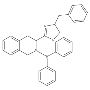 (R)-4-Benzyl-2-((S)-2-(diphenylphosphanyl)-1,2,3,4-tetrahydroisoquinolin-3-yl)-4,5-dihydrooxazole Structure