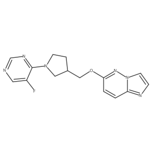 5-Fluoro-4-[3-({imidazo[1,2-b]pyridazin-6-yloxy}methyl)pyrrolidin-1-yl]pyrimidine结构式