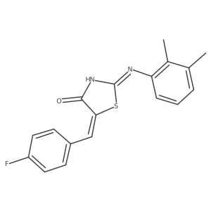 (5Z)-2-[(2,3-dimethylphenyl)amino]-5-(4-fluorobenzylidene)-1,3-thiazol-4(5H)-one Structure