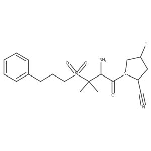(2S,4S)-1-((R)-2-amino-3-methyl-3-(3-phenylpropylsulfonyl)butanoyl)-4-fluoropyrrolidine-2-carbonitrile Structure
