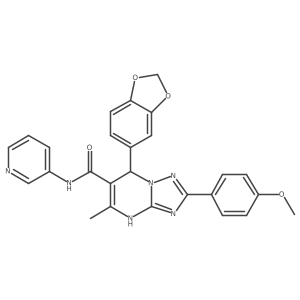 7-(1,3-benzodioxol-5-yl)-2-(4-methoxyphenyl)-5-methyl-N-pyridin-3-yl-4,7-dihydro[1,2,4]triazolo[1,5-a]pyrimidine-6-carboxamide Structure