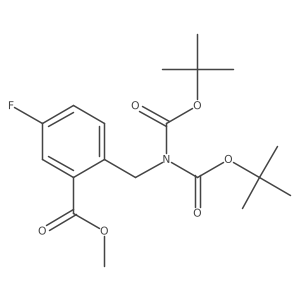 Methyl 2-((bis(tert-butoxycarbonyl)amino)methyl)-5-fluorobenzoate结构式