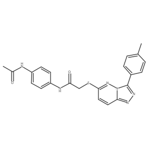 N-(4-acetamidophenyl)-2-((3-(p-tolyl)-[1,2,4]triazolo[4,3-b]pyridazin-6-yl)thio)acetamide结构式