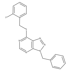 3-benzyl-7-((2-fluorobenzyl)thio)-3H-[1,2,3]triazolo[4,5-d]pyrimidine结构式