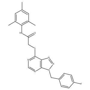 2-((3-(4-fluorobenzyl)-3H-[1,2,3]triazolo[4,5-d]pyrimidin-7-yl)thio)-N-mesitylacetamide结构式