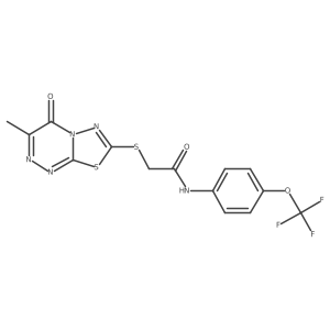 2-((3-methyl-4-oxo-4H-[1,3,4]thiadiazolo[2,3-c][1,2,4]triazin-7-yl)thio)-N-(4-(trifluoromethoxy)phenyl)acetamide结构式