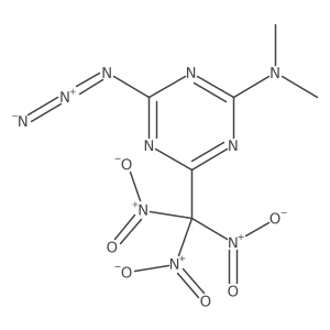 4-Azido-2-dimethylamino-6-trinitromethyl-1,3,5-triazine结构式