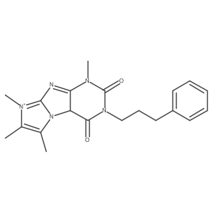 4,6,7,8-tetramethyl-2-(3-phenylpropyl)-9aH-purino[7,8-a]imidazol-6-ium-1,3-dione Structure