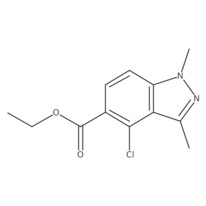 Ethyl-4-chloro-1,3-dimethyl-1H-indazole-5-carboxylate结构式
