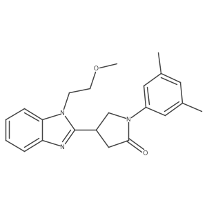 1-(3,5-Dimethylphenyl)-4-[1-(2-methoxyethyl)benzimidazol-2-yl]pyrrolidin-2-one结构式