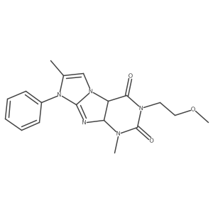 2-(2-Methoxyethyl)-4,7-dimethyl-6-phenyl-4a,9a-dihydropurino[7,8-a]imidazole-1,3-dione结构式