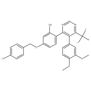 5-[(4-Chlorobenzyl)oxy]-2-[5-(3,4-dimethoxyphenyl)-6-(trifluoromethyl)pyrimidin-4-yl]phenol结构式