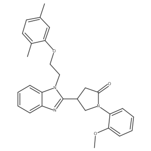 4-{1-[2-(2,5-dimethylphenoxy)ethyl]-1H-benzimidazol-2-yl}-1-(2-methoxyphenyl)pyrrolidin-2-one结构式