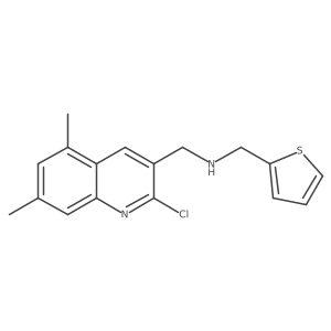 1-(2-Chloro-5,7-dimethylquinolin-3-yl)-N-(thiophen-2-ylmethyl)methanamine结构式