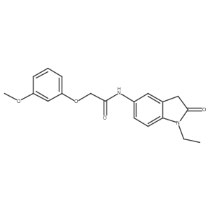 N-(1-ethyl-2-oxoindolin-5-yl)-2-(3-methoxyphenoxy)acetamide结构式