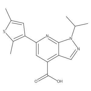 6-(2,5-dimethylthiophen-3-yl)-1-(propan-2-yl)-1H-pyrazolo[3,4-b]pyridine-4-carboxylic acid结构式