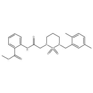 Methyl 2-({[6-(2,5-dimethylbenzyl)-1,1-dioxido-1,2,6-thiadiazinan-2-yl]acetyl}amino)benzoate结构式