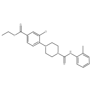 Ethyl 5-chloro-6-(4-{[(2-methylphenyl)amino]carbonyl}piperazin-1-yl)nicotinate结构式