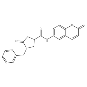 1-benzyl-5-oxo-N-(2-oxo-2H-chromen-6-yl)pyrrolidine-3-carboxamide Structure