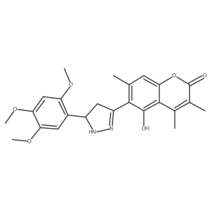 5-hydroxy-3,4,7-trimethyl-6-[5-(2,4,5-trimethoxyphenyl)-4,5-dihydro-1H-pyrazol-3-yl]-2H-chromen-2-one Structure