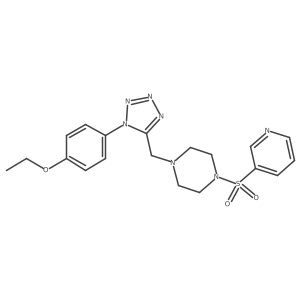 1-((1-(4-ethoxyphenyl)-1H-tetrazol-5-yl)methyl)-4-(pyridin-3-ylsulfonyl)piperazine结构式