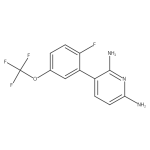 3-(2-Fluoro-5-(trifluoromethoxy)phenyl)pyridine-2,6-diamine结构式