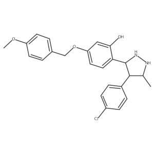 2-[4-(4-Chlorophenyl)-5-methylpyrazolidin-3-yl]-5-[(4-methoxyphenyl)methoxy]phenol Structure
