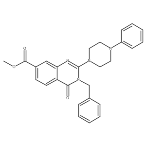 Methyl 3-benzyl-4-oxo-2-(4-phenylpiperazin-1-yl)-3,4-dihydroquinazoline-7-carboxylate结构式